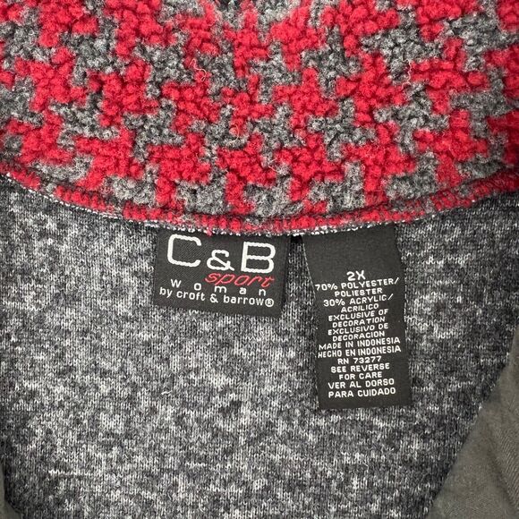 C&B Sport by Croft & Barrow Gray Christmas Fleece Size 2X - Picture 4 of 8